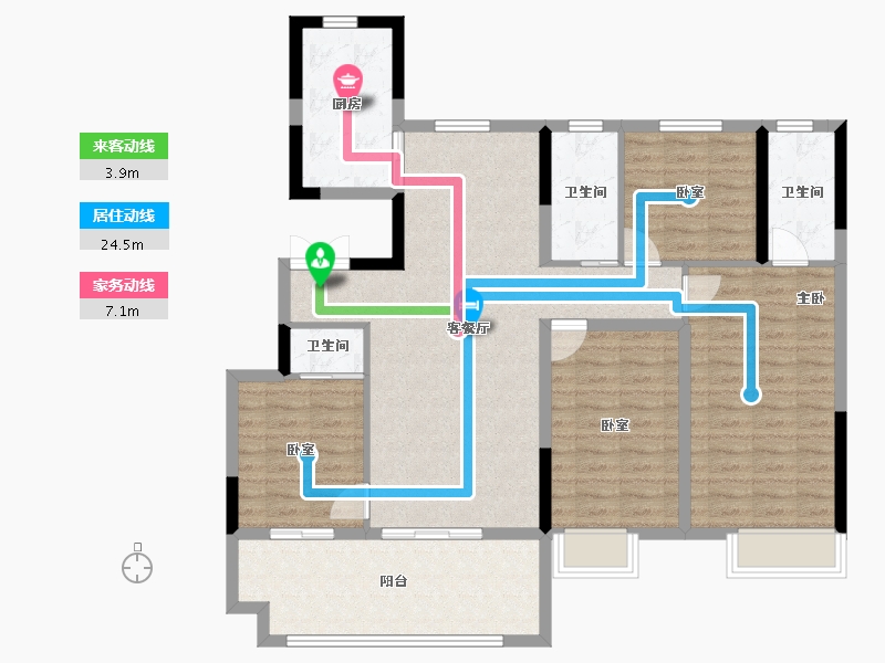 河南省-安阳市-昌建青风墅院-113.60-户型库-动静线