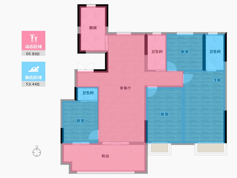 河南省-安阳市-昌建青风墅院-113.60-户型库-动静分区