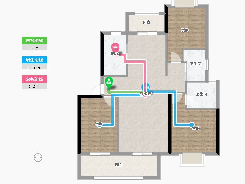 湖北省-黄冈市-麻城中乾融紫台-96.00-户型库-动静线