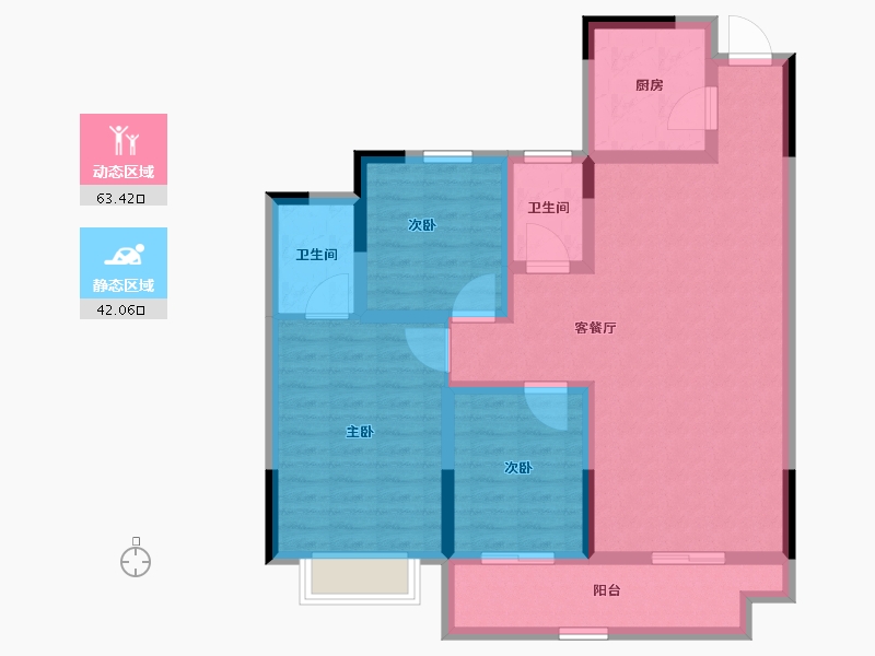 江苏省-淮安市-国联·和悦府-93.85-户型库-动静分区