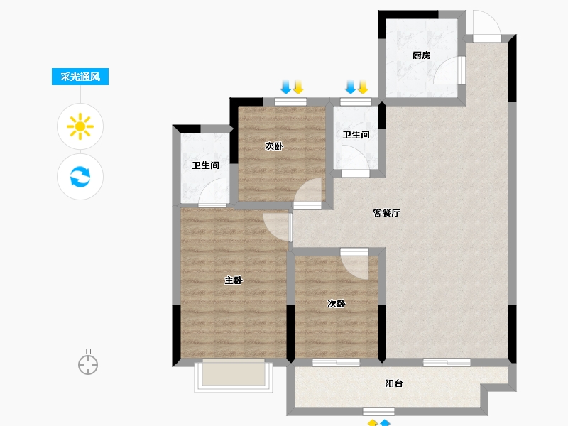 江苏省-淮安市-国联·和悦府-93.85-户型库-采光通风