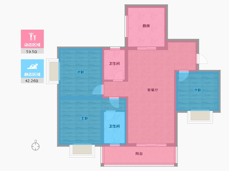 贵州省-黔东南苗族侗族自治州-鸿鹄嘉园-90.01-户型库-动静分区