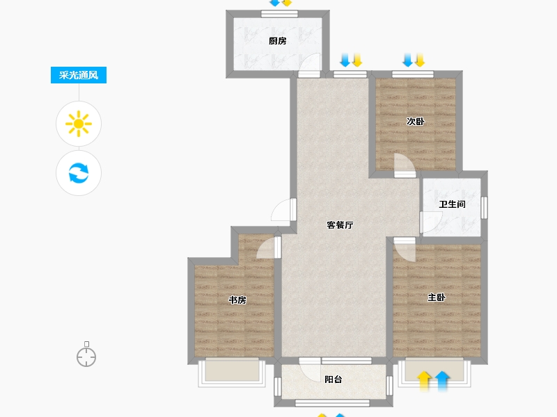 山东省-青岛市-上城御府-85.21-户型库-采光通风