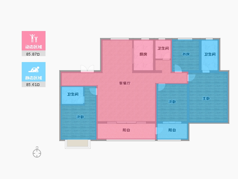 山东省-淄博市-龙泉家园悦景台-155.22-户型库-动静分区