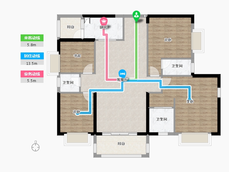 广西壮族自治区-柳州市-兴佳汇景天城-123.00-户型库-动静线