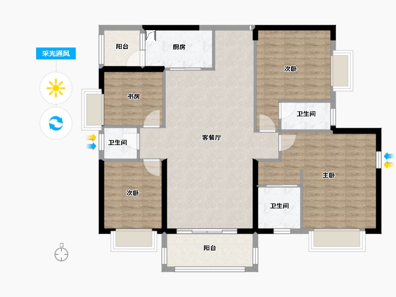 广西壮族自治区-柳州市-兴佳汇景天城-123.00-户型库-采光通风