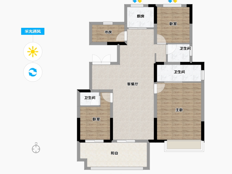 河南省-安阳市-昌建青风墅院-112.80-户型库-采光通风