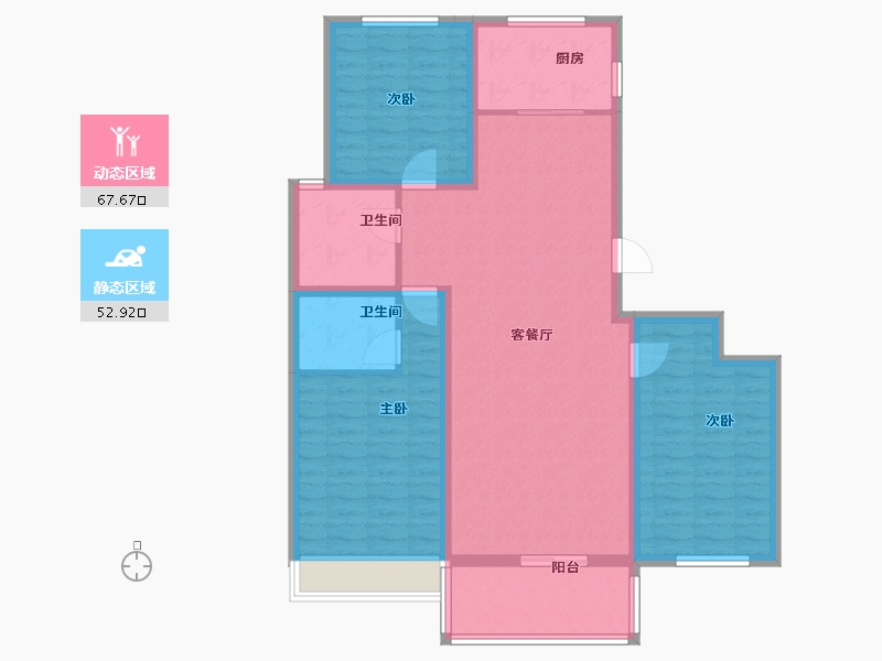 河南省-安阳市-国宾府-108.60-户型库-动静分区