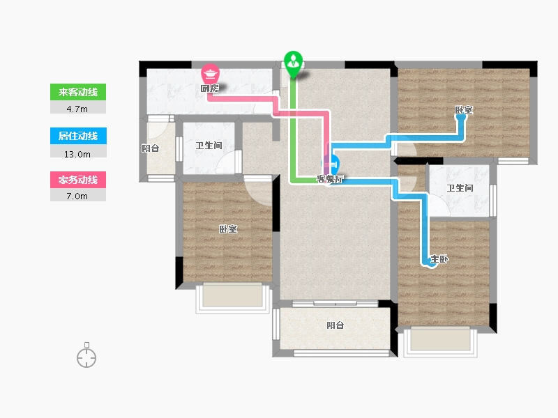 河南省-漯河市-坤恒金色年华-94.40-户型库-动静线