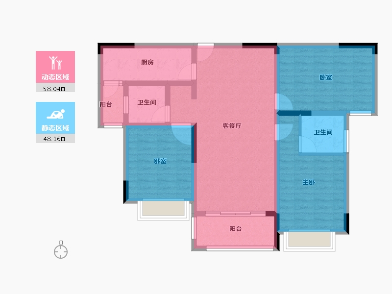 河南省-漯河市-坤恒金色年华-94.40-户型库-动静分区