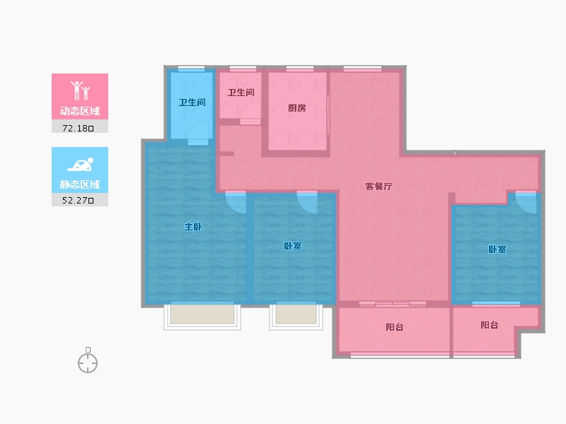 陕西省-渭南市-山水观园-110.40-户型库-动静分区