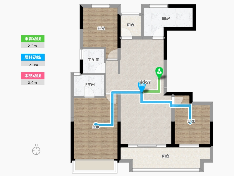 陕西省-渭南市-合创·锦悦府-93.97-户型库-动静线