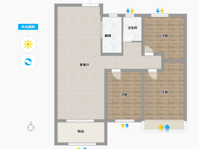 河南省-安阳市-国宾府-100.50-户型库-采光通风