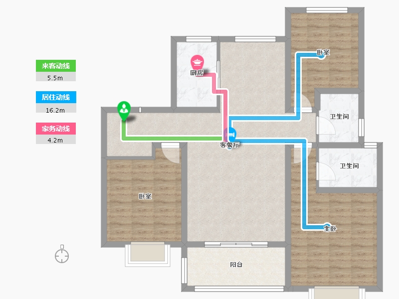 陕西省-渭南市-山水观园-102.40-户型库-动静线