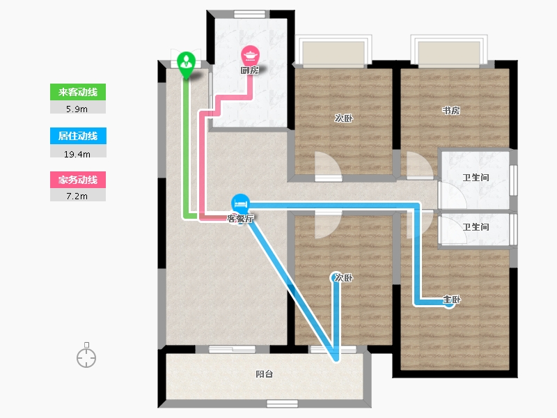 江苏省-淮安市-国联·和悦府-111.40-户型库-动静线