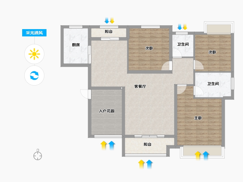 安徽省-池州市-香樟里那水岸-108.12-户型库-采光通风