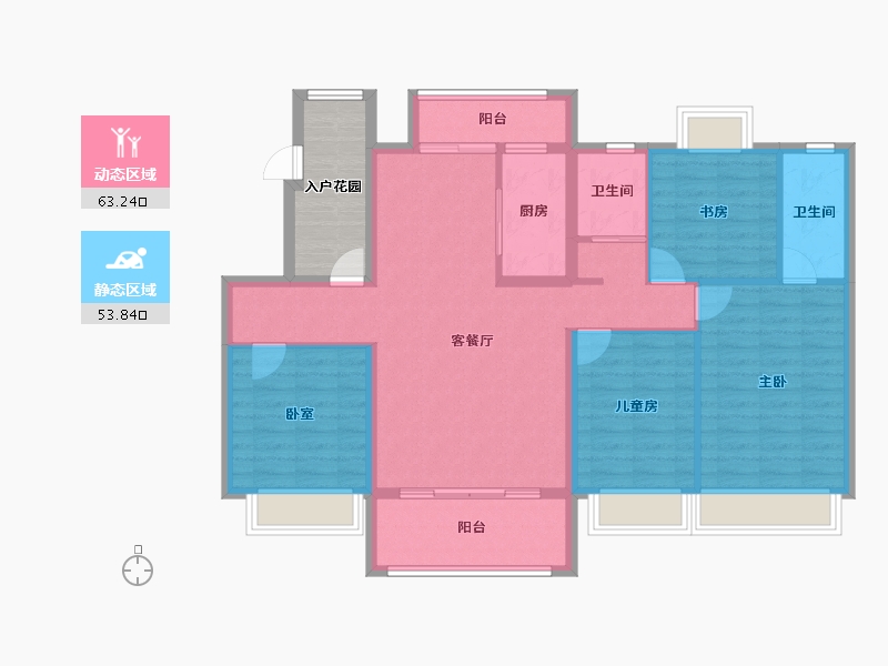 陕西省-渭南市-碧桂园同州首府-112.00-户型库-动静分区