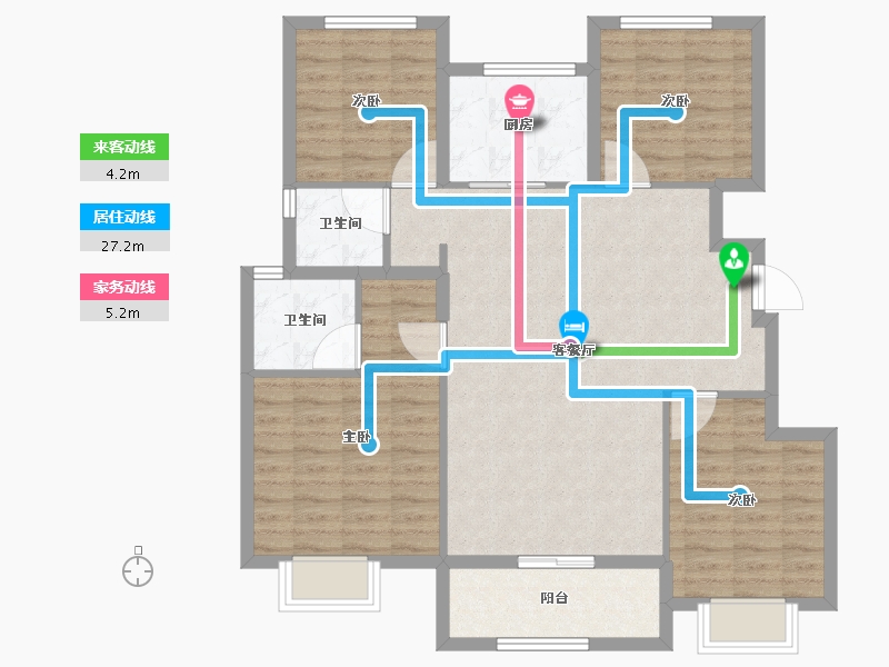 浙江省-湖州市-龙熙府-100.61-户型库-动静线