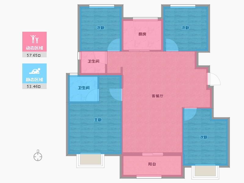 浙江省-湖州市-龙熙府-100.61-户型库-动静分区