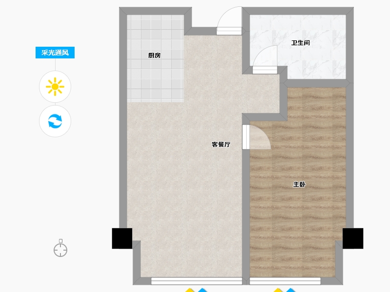 河北省-张家口市-崇礼泊心湾-54.29-户型库-采光通风