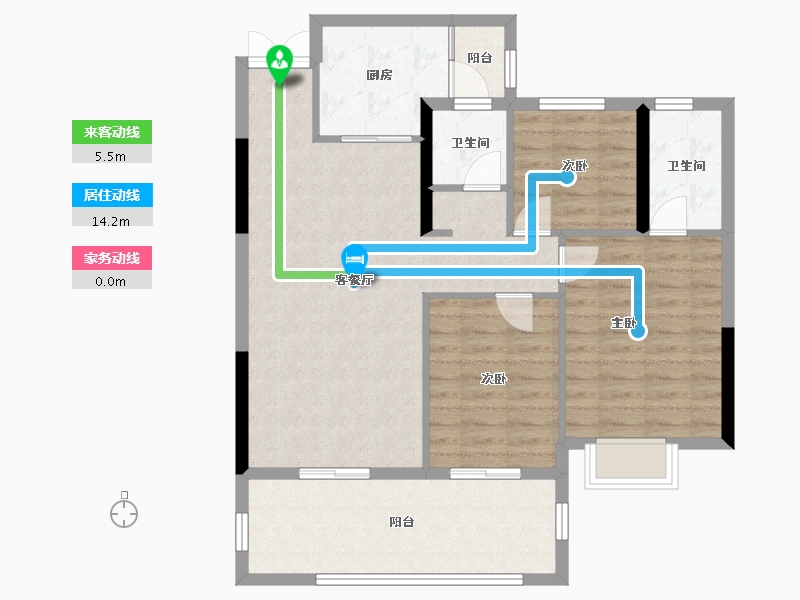 湖北省-黄冈市-泰鼎公馆-91.79-户型库-动静线