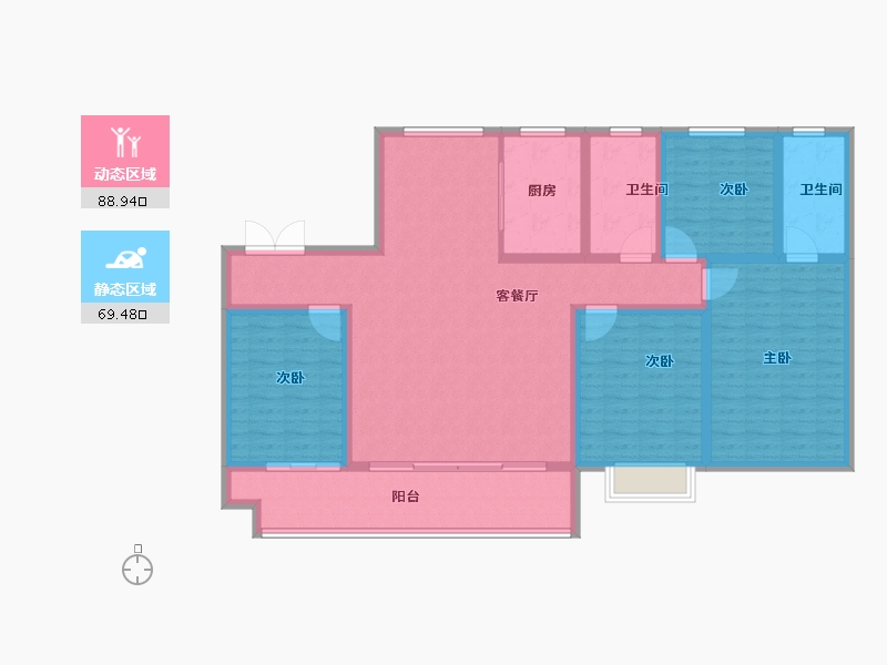 山东省-淄博市-龙泉家园悦景台-143.20-户型库-动静分区