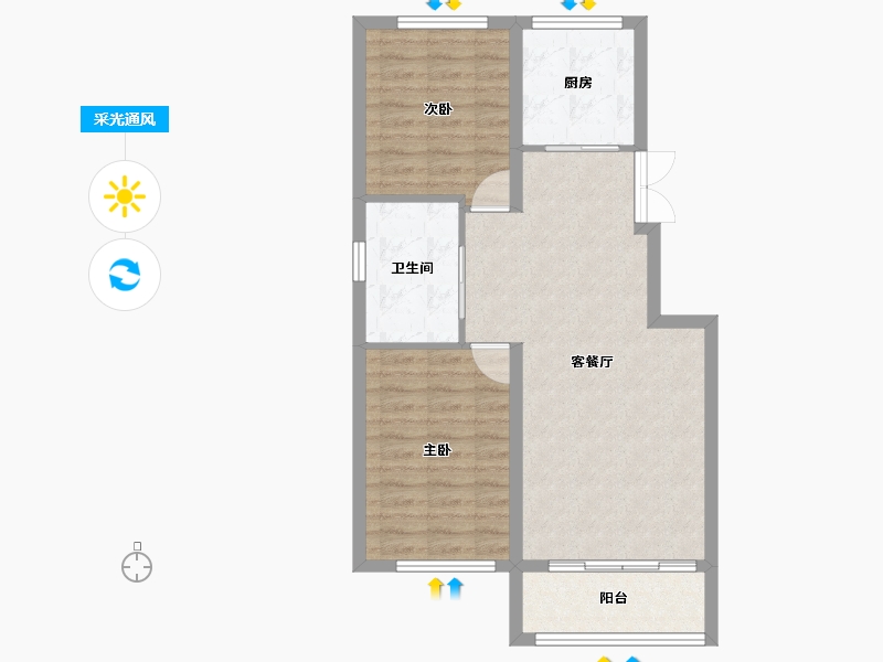 黑龙江省-齐齐哈尔市-北京壹号院-70.29-户型库-采光通风