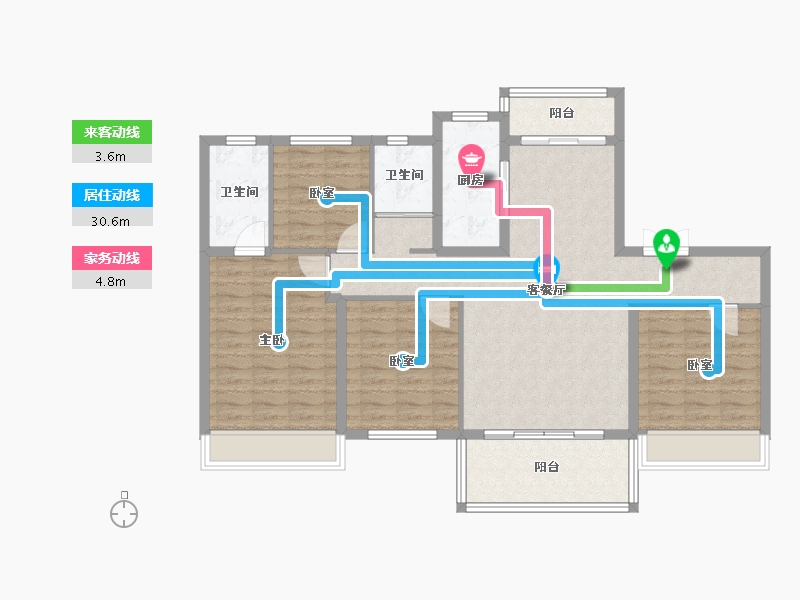 河南省-漯河市-漯河碧桂园龙山府-110.40-户型库-动静线