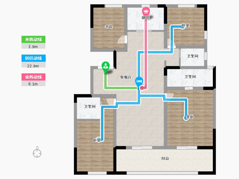 河南省-安阳市-昌建青风墅院-131.19-户型库-动静线