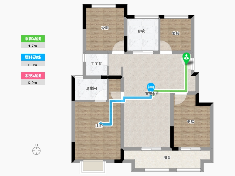 浙江省-湖州市-中南望樾澜庭-94.29-户型库-动静线