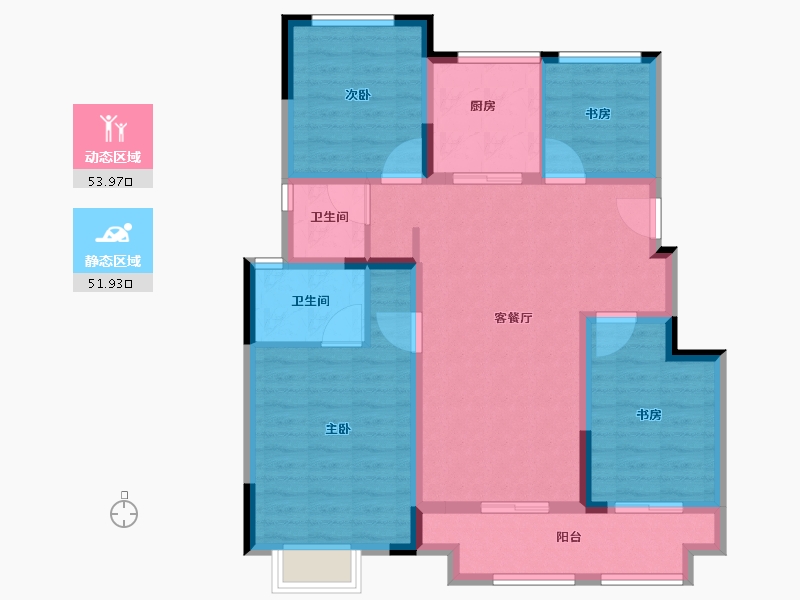 浙江省-湖州市-中南望樾澜庭-94.29-户型库-动静分区