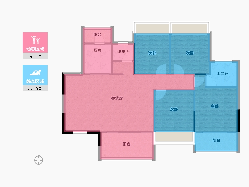 四川省-攀枝花市-鑫洋·天御城-98.71-户型库-动静分区