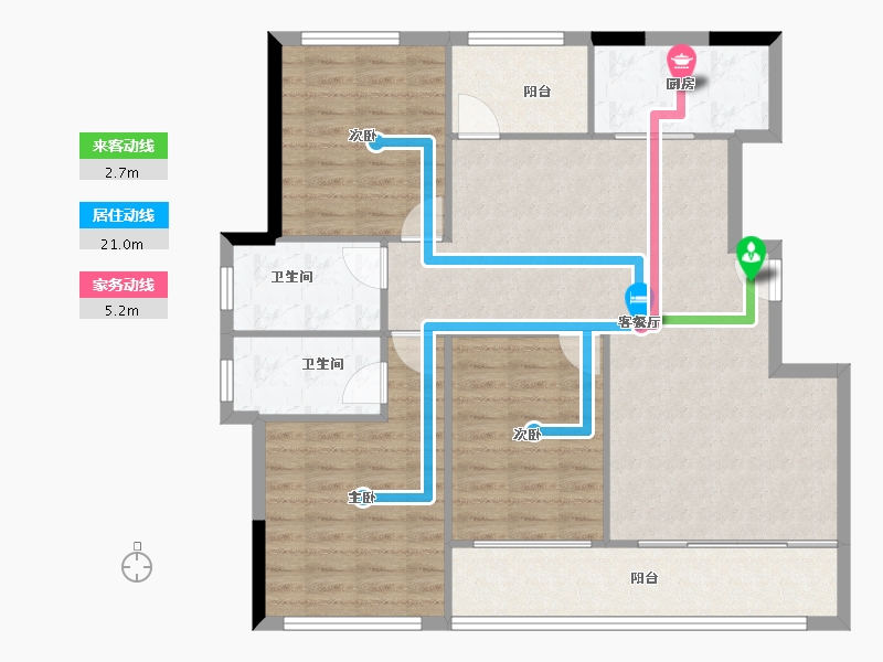 贵州省-毕节市-万晟阳光城-105.01-户型库-动静线