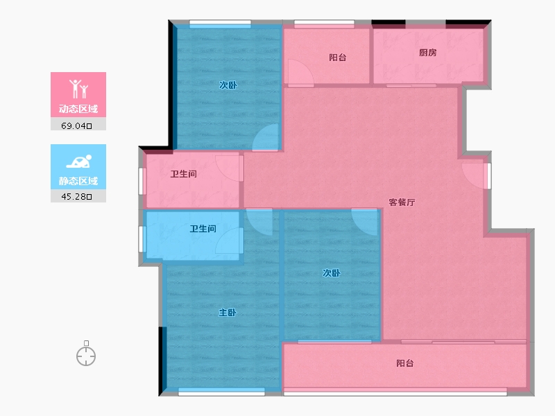 贵州省-毕节市-万晟阳光城-105.01-户型库-动静分区