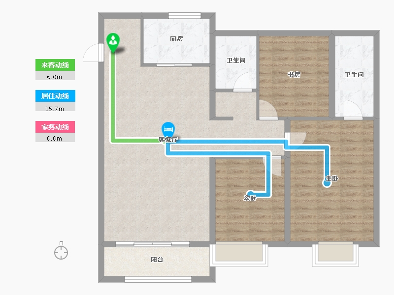 河北省-衡水市-泰达铂瑞府-104.40-户型库-动静线