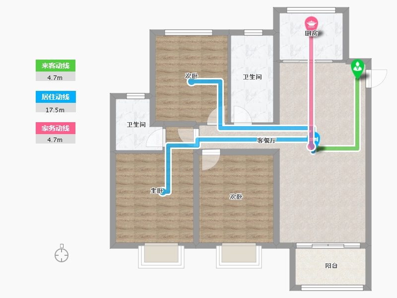 河北省-衡水市-恒茂城江南御府-93.61-户型库-动静线