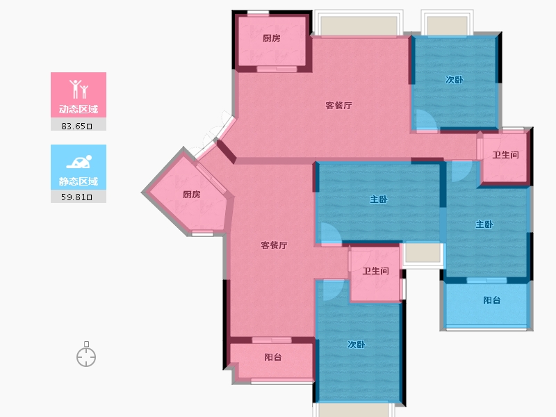 湖北省-鄂州市-御水天城-127.82-户型库-动静分区