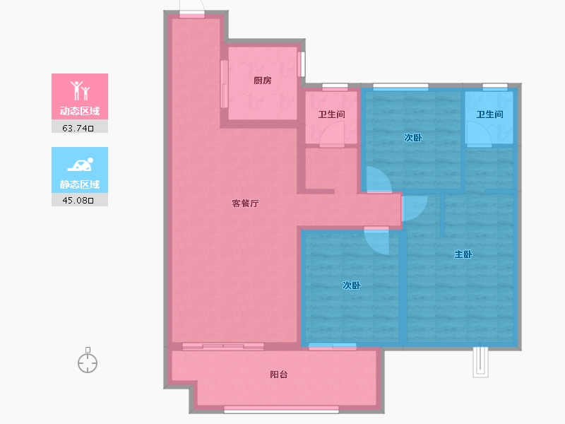 陕西省-宝鸡市-华厦中央公园-97.10-户型库-动静分区