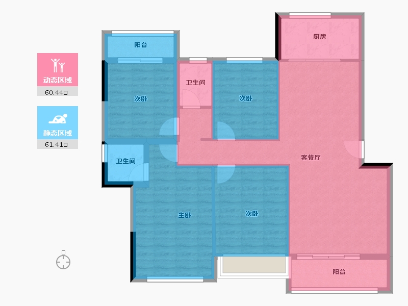 贵州省-毕节市-万晟阳光城-110.54-户型库-动静分区