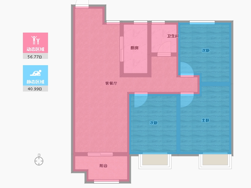 河南省-鹤壁市-建业龙门·柒号院-86.41-户型库-动静分区