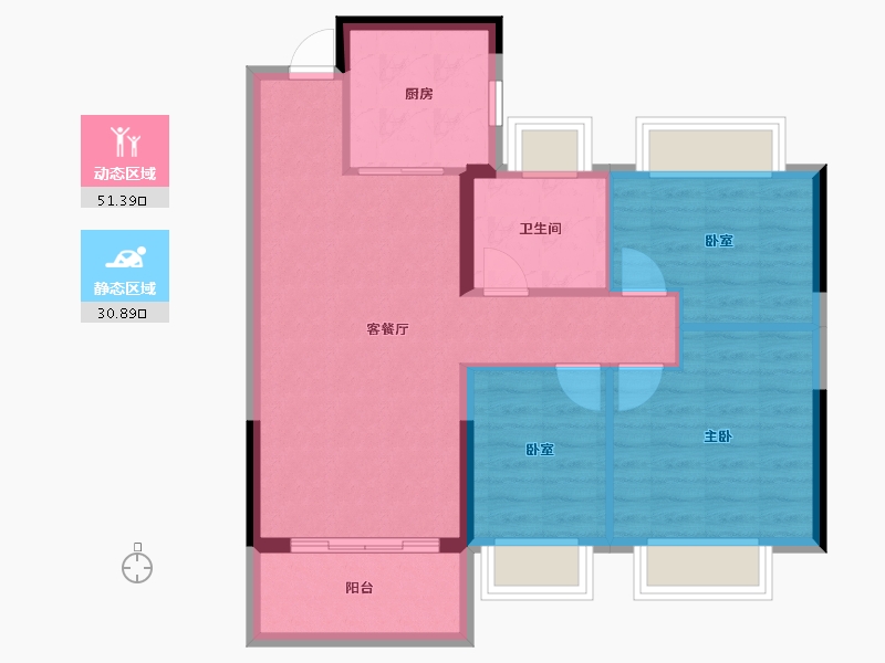 湖北省-黄冈市-武汉恒大国际旅游城-74.19-户型库-动静分区