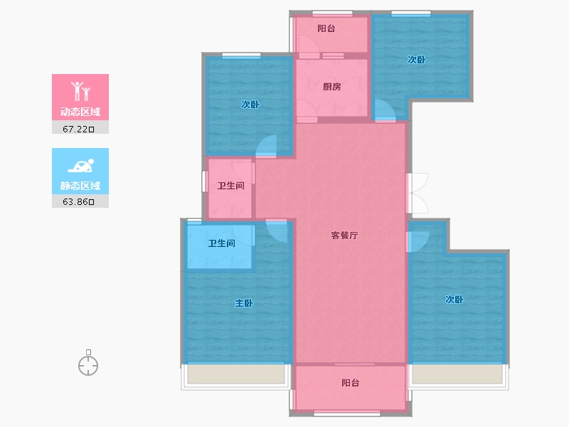 河南省-安阳市-汤阴天福广场-117.36-户型库-动静分区