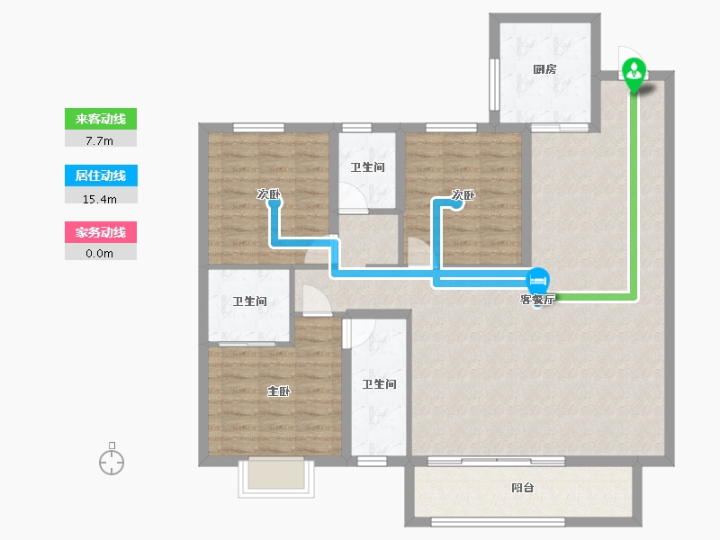 陕西省-宝鸡市-三迪锦雲府-115.08-户型库-动静线