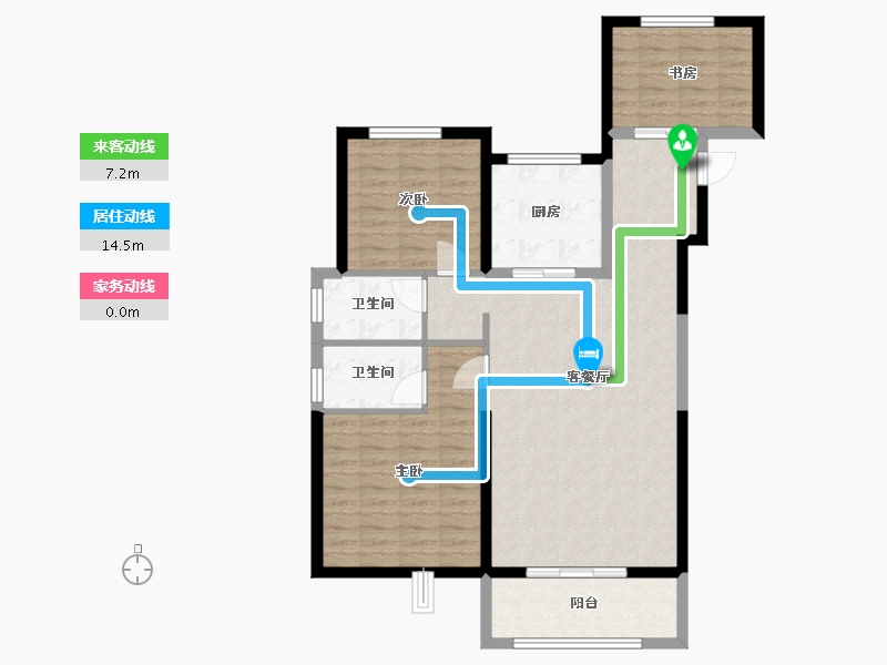 陕西省-宝鸡市-三迪锦雲府-95.46-户型库-动静线