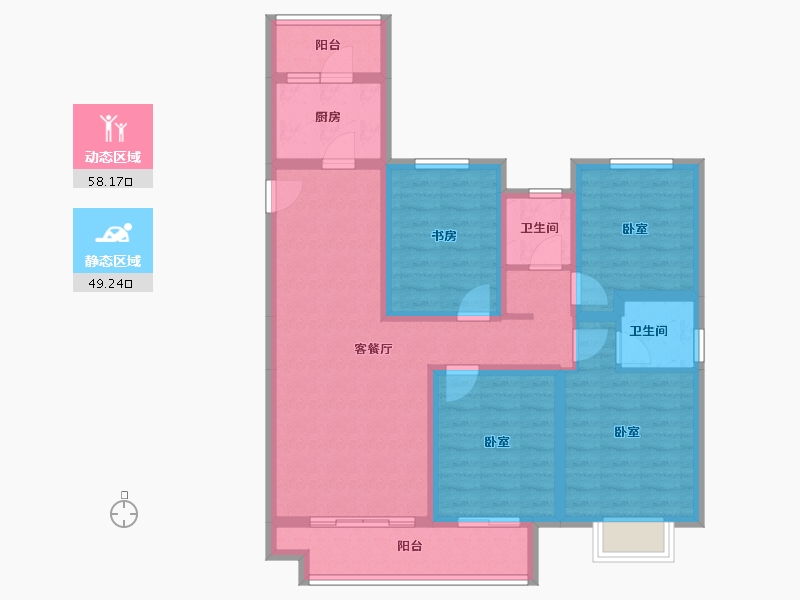 四川省-巴中市-明发文旅城-94.32-户型库-动静分区