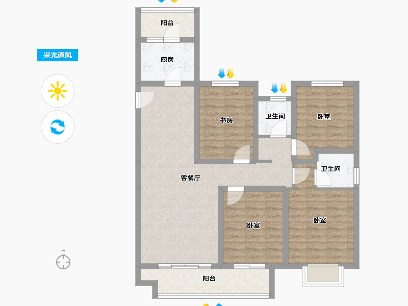 四川省-巴中市-明发文旅城-94.32-户型库-采光通风