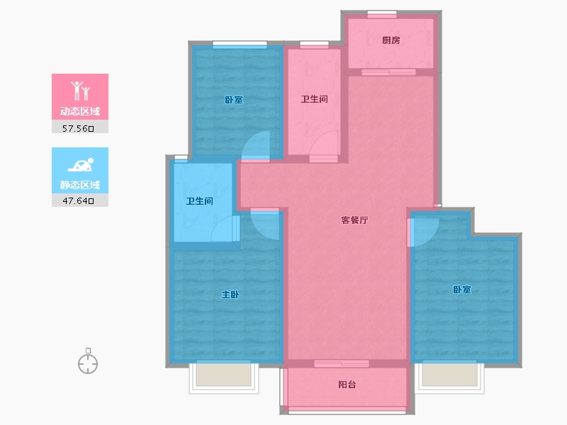 河南省-鹤壁市-锦绣新苑-93.61-户型库-动静分区