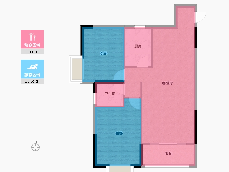 湖北省-鄂州市-御水天城-70.22-户型库-动静分区