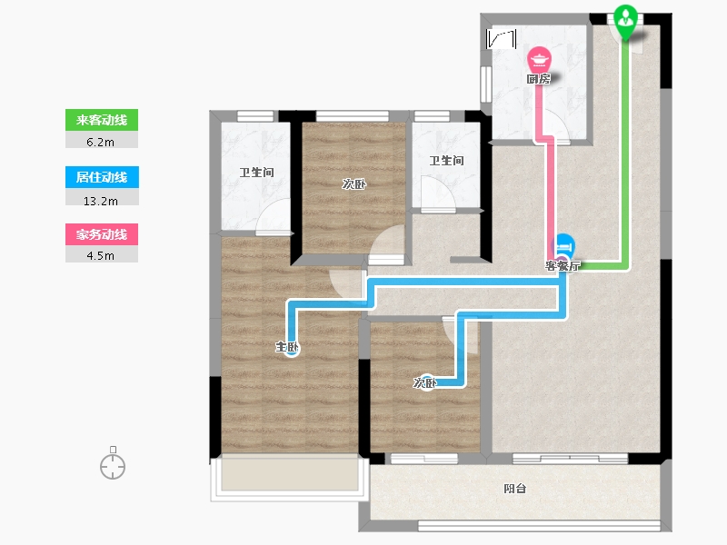 贵州省-遵义市-绿城月映江南-84.24-户型库-动静线