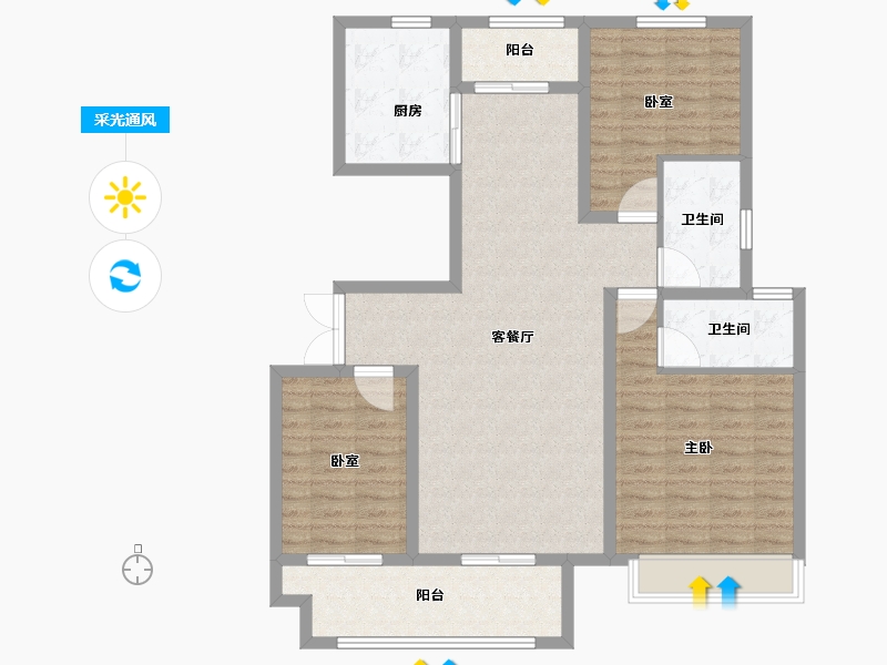 河南省-安阳市-汤阴建业世和府-108.00-户型库-采光通风